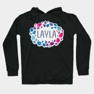 Layla name with colorful leaves Hoodie